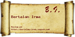 Bertalan Irma névjegykártya